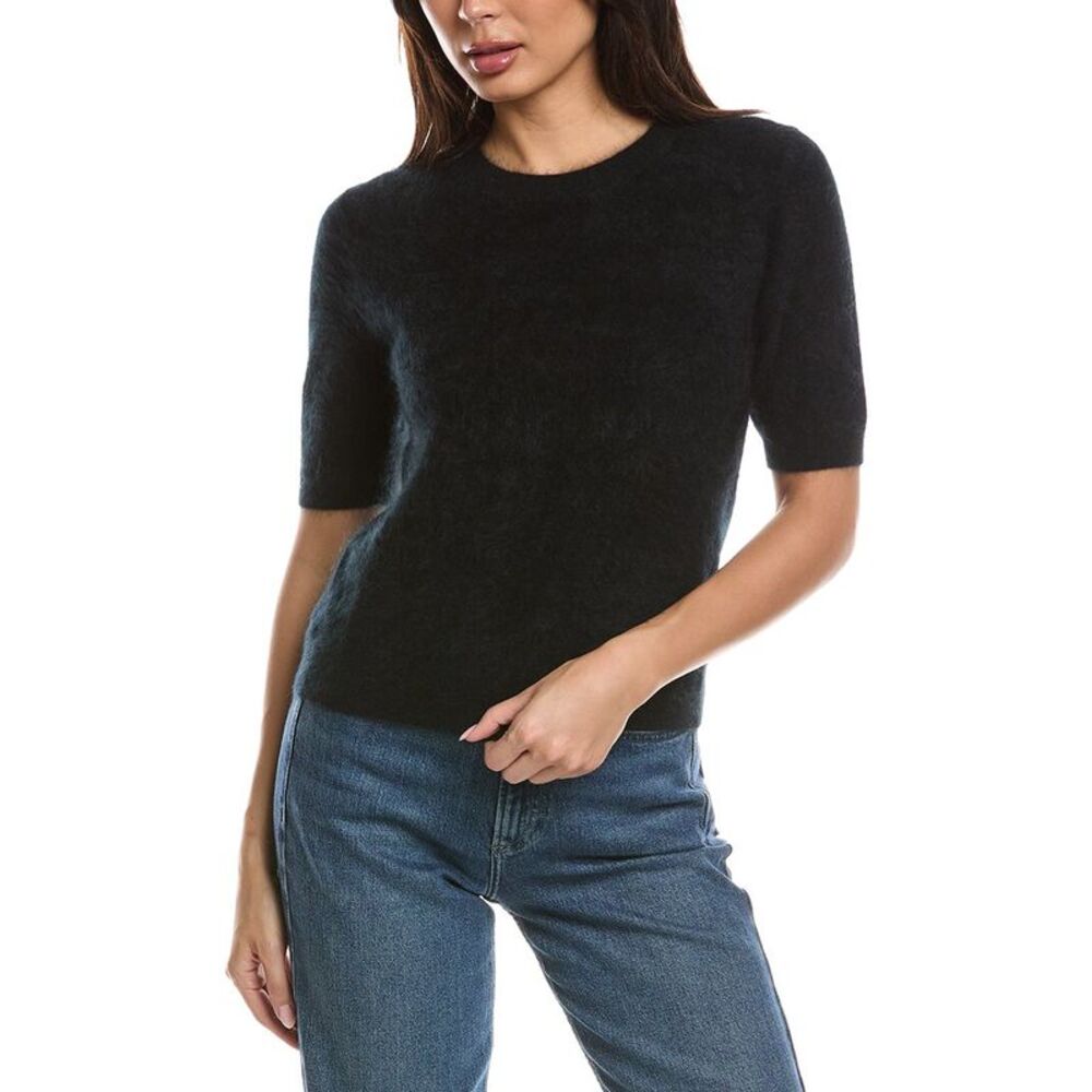 Forte Cashmere Womens  Brushed 100% Cashmere Sweater, Black